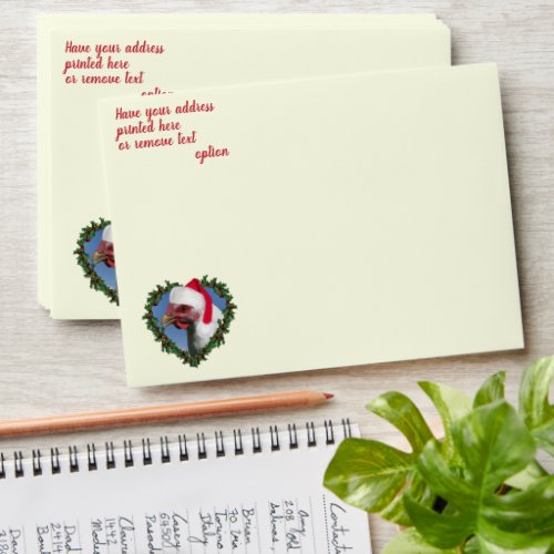 Plymouth Rock Chicken Heart Wreath Christmas Envelope