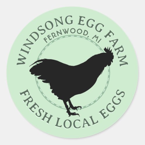 Plymouth Rock Hen Fresh Local Eggs Carton Label