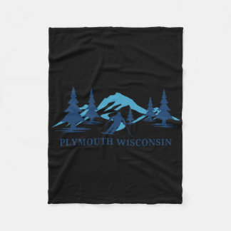 Plymouth Wisconsin Ski Resort Skiing Skier  Fleece Blanket