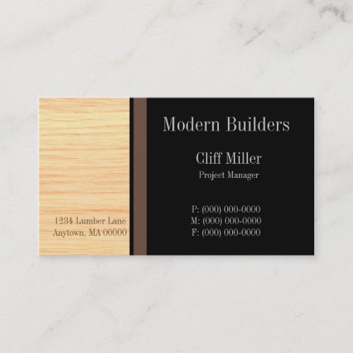 Plywood Construction Business Card Brown Business Card