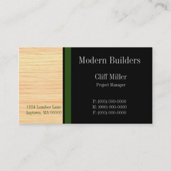 Plywood Construction Business Card  Forest Green Business Card by Superstarbing at Zazzle