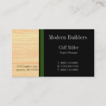 Plywood Construction Business Card, Forest Green Card
