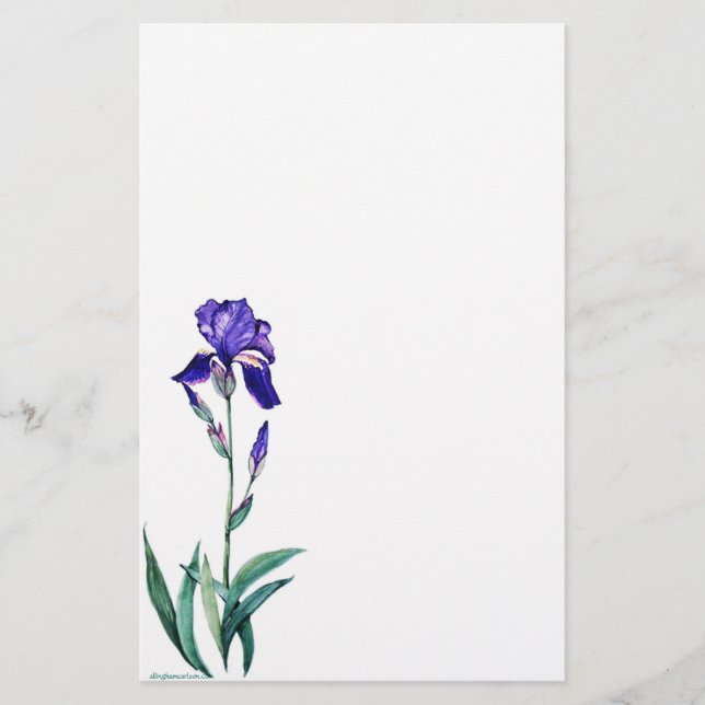 PMACarlsonElegant Iris Staionary Stationery (Front)