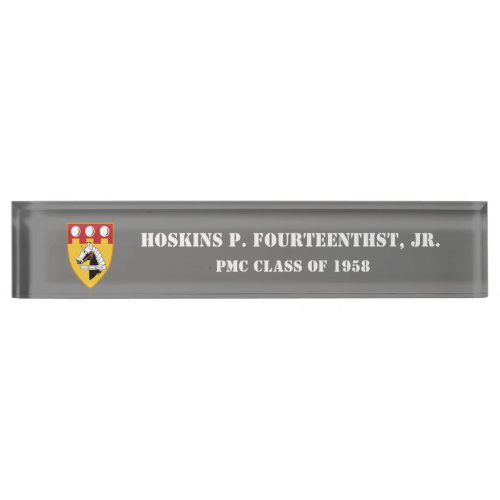 PMC DESK NAMEPLATE wPMC Seal WHT TEXT