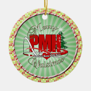 PMH Psychiatric-Mental Health Nurse CHRISTMAS Ceramic Ornament