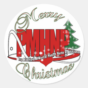 PMHNP CHRISTMAS Psychiatric Mental Health Nurse Classic Round Sticker
