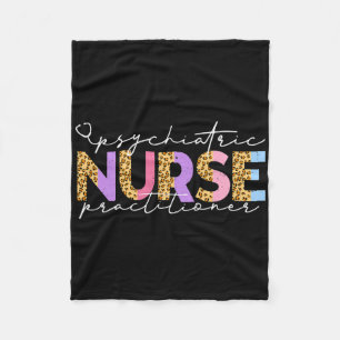 Pmhnp Cute Psychiatric Nurse Practitioner Leopard Fleece Blanket
