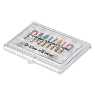 PMHNP Leopard Print Psychiatric Mental Health NP Business Card Case