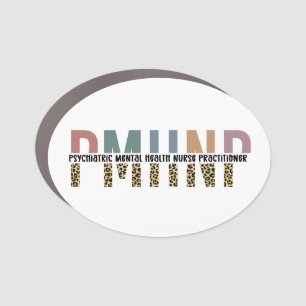 PMHNP Leopard Print Psychiatric Mental Health NP Car Magnet