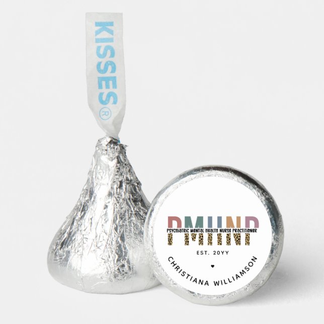 PMHNP Leopard Print Psychiatric Mental Health NP Hershey®'s Kisses® (Front)