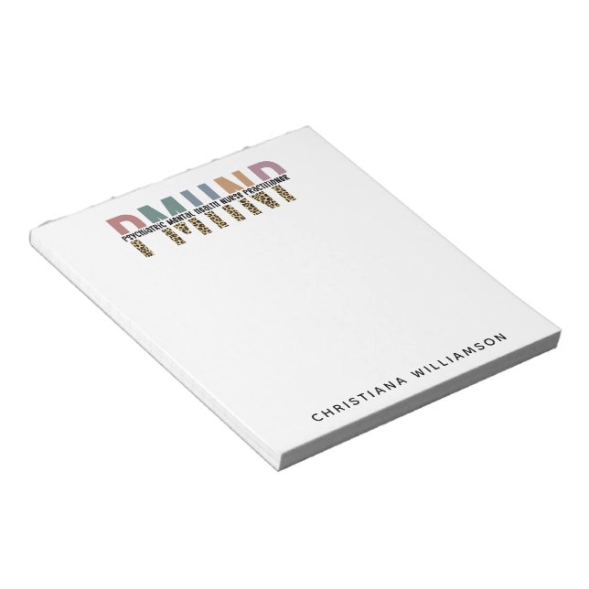 PMHNP Leopard Print Psychiatric Mental Health NP Notepad (Angled)