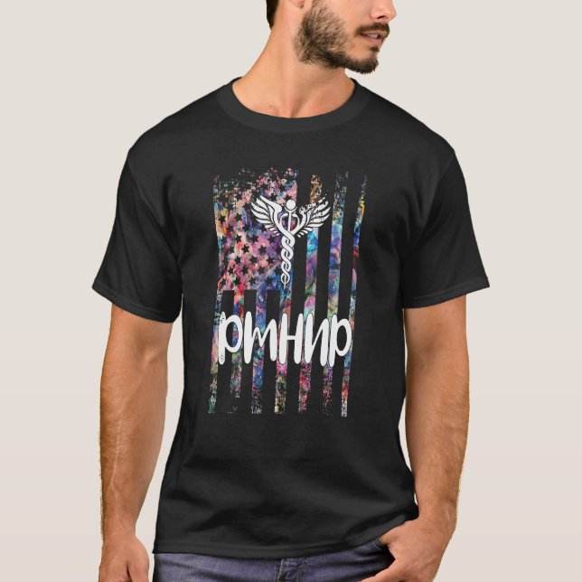 Pmhnp Us Flag Psychiatric Mental Health Nurse Prac T-Shirt (Front)