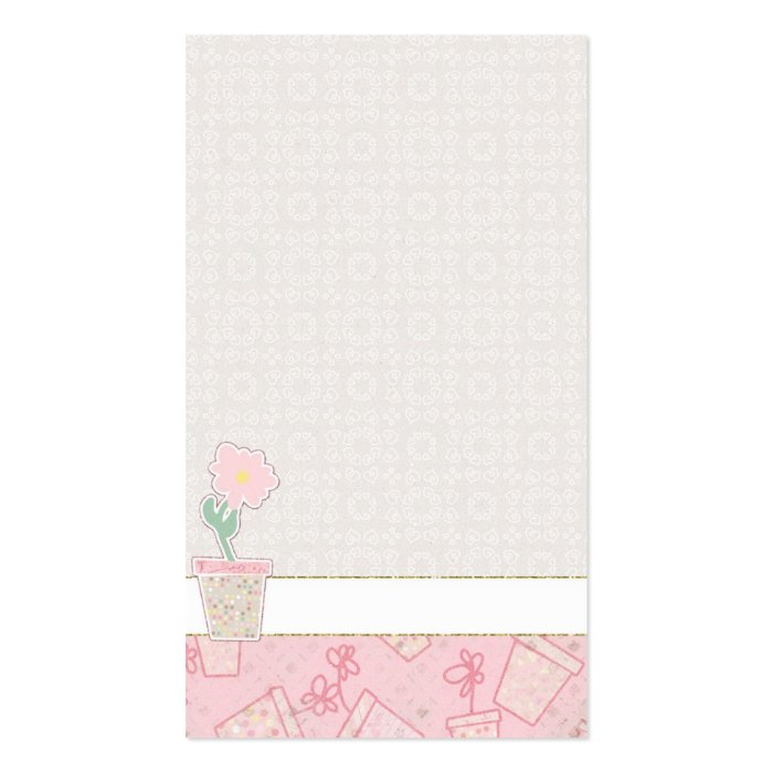 PMPD PINK FLOWER POT SCRAPBOOKING PATTERN MOM SOFT BUSINESS CARD TEMPLATE