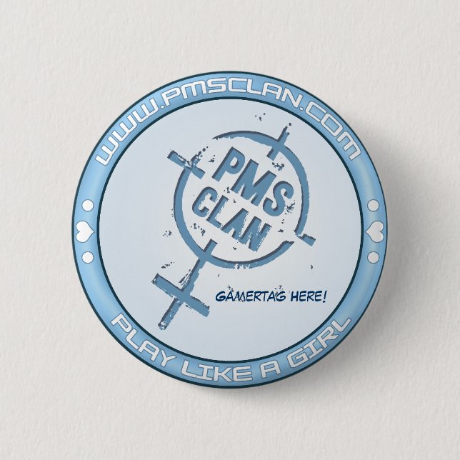 PMS Button- Blue Logo 2 Pinback Button (Front)