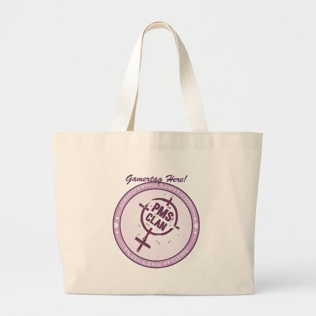 PMS Handbag- Purple Logo 2 Large Tote Bag (Front)
