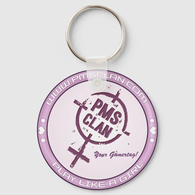 PMS Keychain- Purple Logo 2 Keychain (Front)