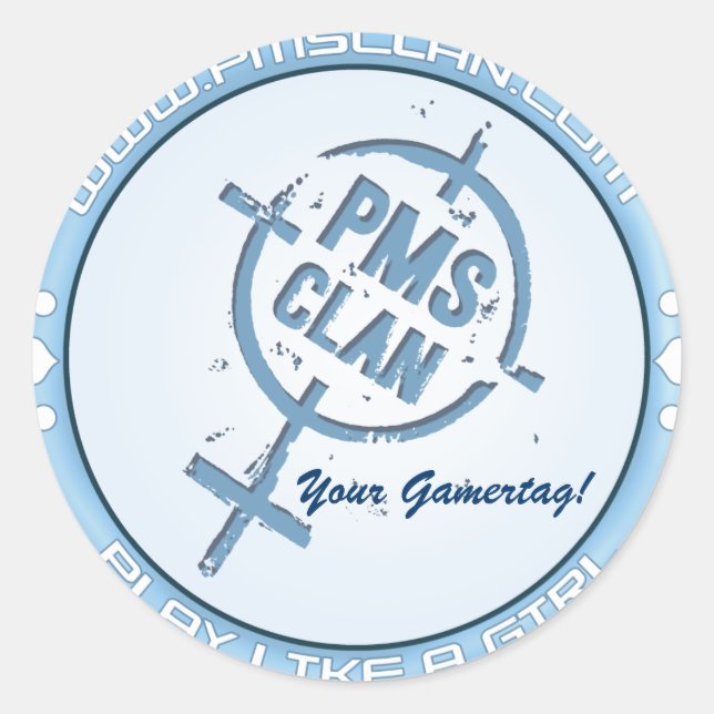 PMS Sticker- Blue Logo 2 Classic Round Sticker (Front)