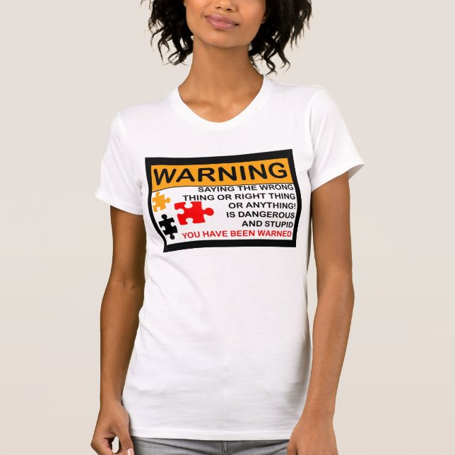 PMS warning female period, PMT, jigsaw puzzle T-Shirt (Front)