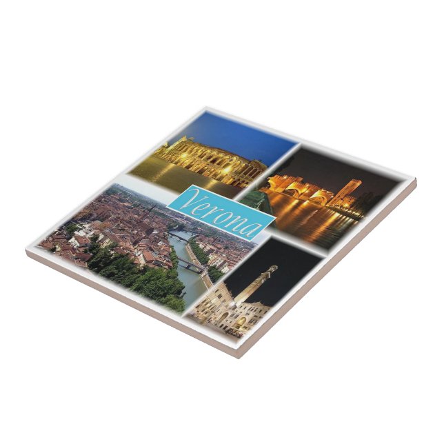 PMT003 VERONA, Mosaic, Piedmont, Italy, Ceramic Tile (Side)