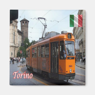 PMT006 TURIN, Tram, Piedmont, Italy, Fridge Magnet