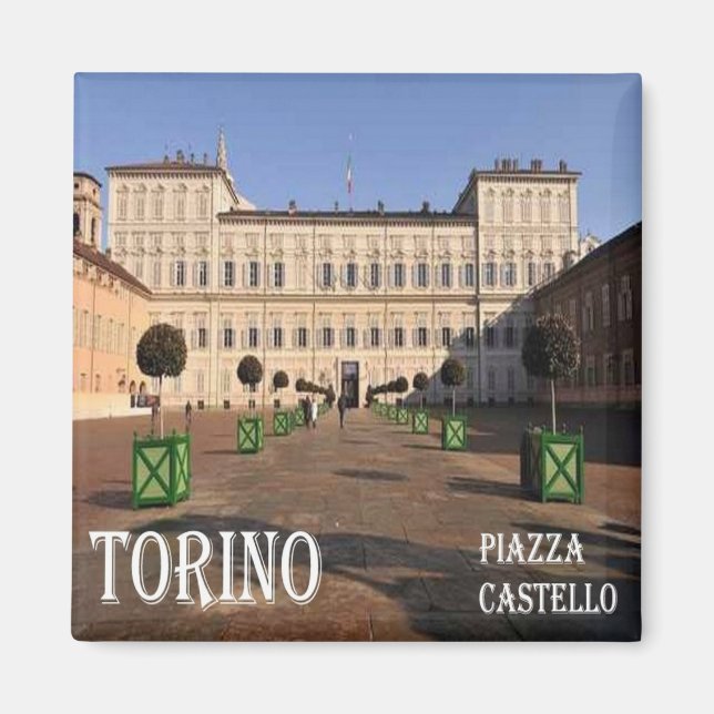 PMT010 TURIN, Piazza Castello, Italy, Fridge Magnet (Front)