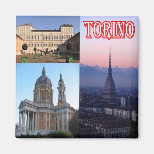PMT011 TURIN, Mosaic, Piedmont, Italy, Fridge Magnet (Front)