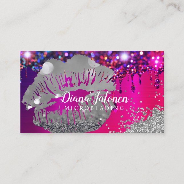 PMU MICROBLADING artist Sparkling Rose Business Card (Front)
