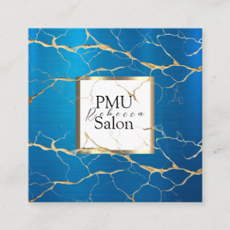 PMU Salon Colorful Typography Modern permanent Square Business Card