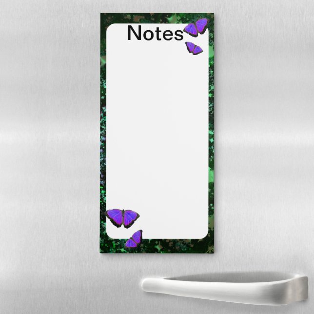 PN 16 Purple Butterflies Magnetic Notepad (In Situ)