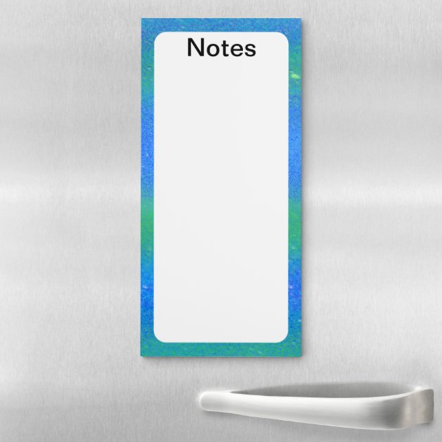 PN 23 Vibrant Blue and Green Magnetic Notepad (In Situ)