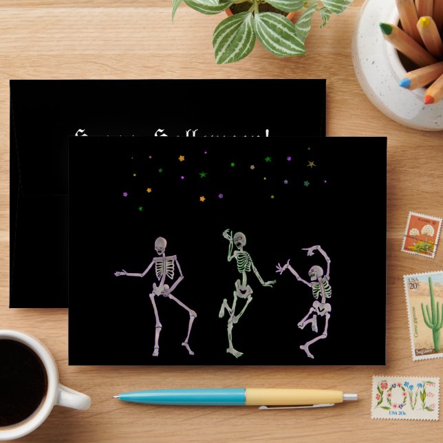 PN 70 Skeleton Dance in Stars Envelope (Desk)