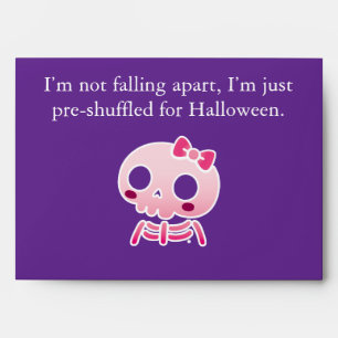 PN 96 Pink Skeleton Halloween Humor Envelope