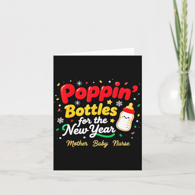 Pn’ Bottles For The New Year Christmas Nurse Mom & Card (Front)
