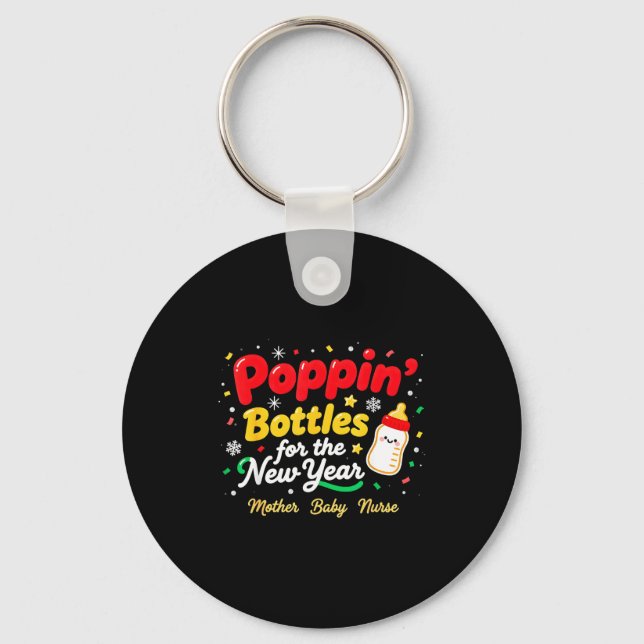 Pn’ Bottles For The New Year Christmas Nurse Mom & Keychain (Front)