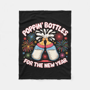 Pn Bottles For The New Year Funny Baby Milk Toast Fleece Blanket