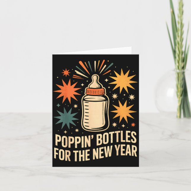 Pn Bottles For The New Year Happy New Year Mother  Card (Front)