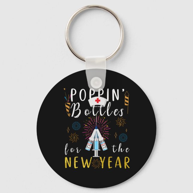 Pn Bottles For The New Year Nurse  Keychain (Front)