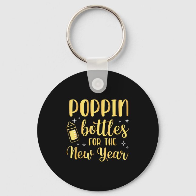 Pn Bottles For The New Year Pregnancy Announcement Keychain (Front)