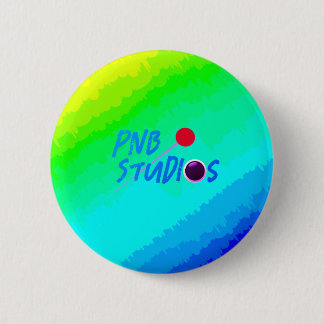 PNB Studios Logo - Wavy Rainbow Background pin/ Button
