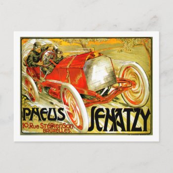 Pneus Tires ~ Senatzy Car Race Brussels Poster Postcard by fotoshoppe at Zazzle
