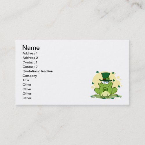 png_4678_Safe_Happy_Irish FROGGY FROG Clovers Business Card