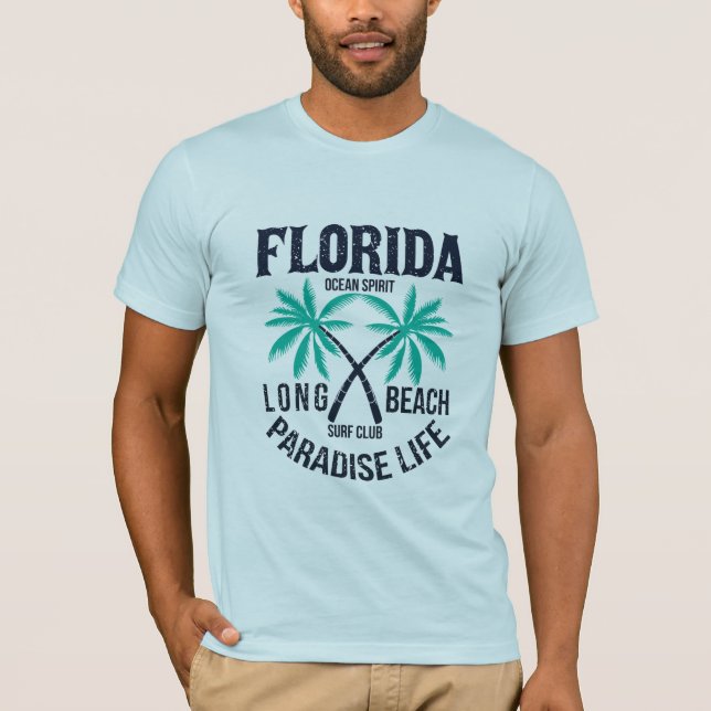 —Pngtree—florida ocean spirit long beach T-Shirt (Front)