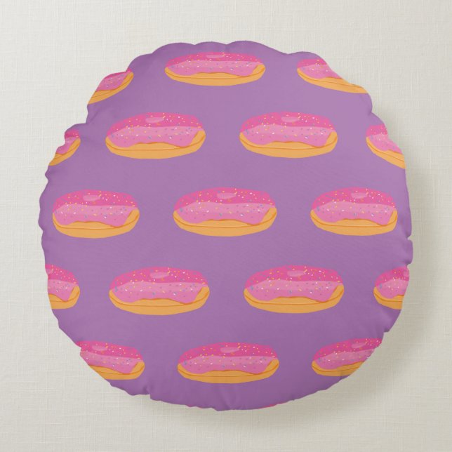 Pnk Donuts Round Pillow (Front)