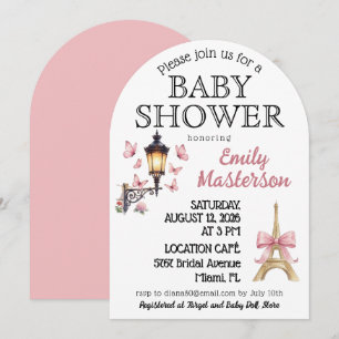 Pnk Parisian Girl Baby Shower Invitation