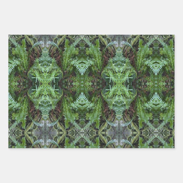 PNW ferns Wrapping Paper Sheets (Front)