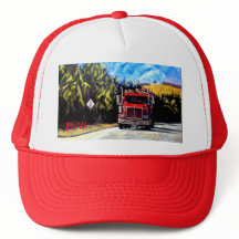 PNW Red Trucker Hat- The Logging Truck