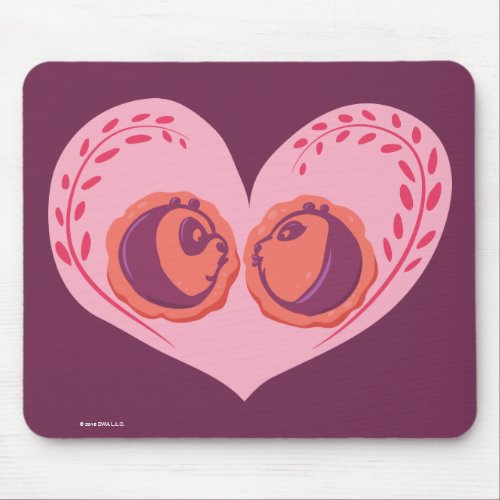 Po and Mei Mei in Heart Mouse Pad