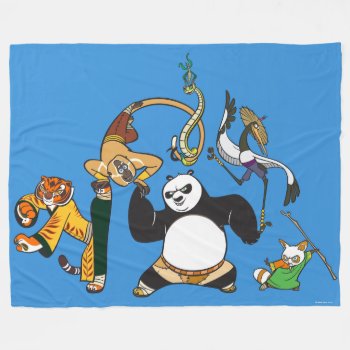 Po And The Furious Five Fleece Blanket by kungfupanda at Zazzle