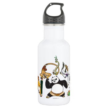 Po And The Furious Five Water Bottle by kungfupanda at Zazzle