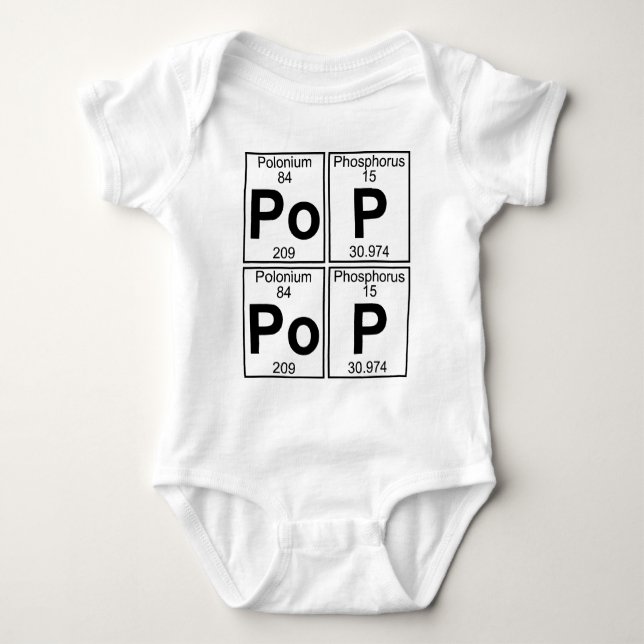 Po-P Po-P (pop pop) - Full Baby Bodysuit (Front)